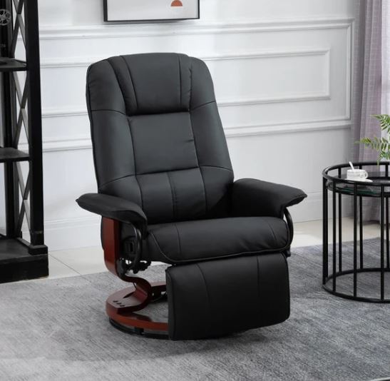 black leather recliner chair