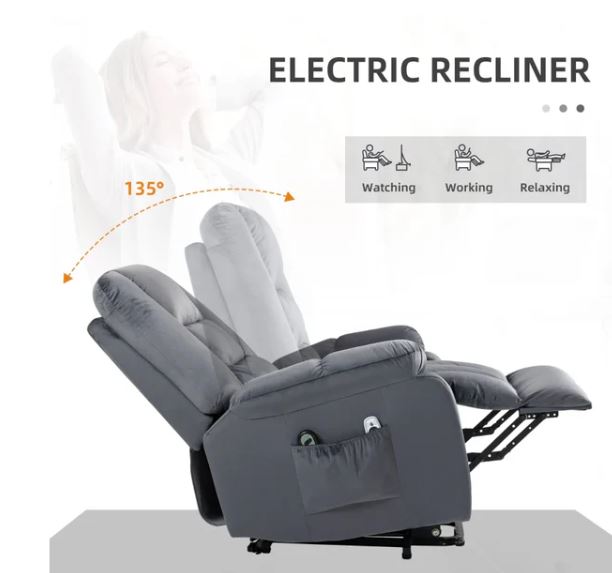 Grey recliner chair