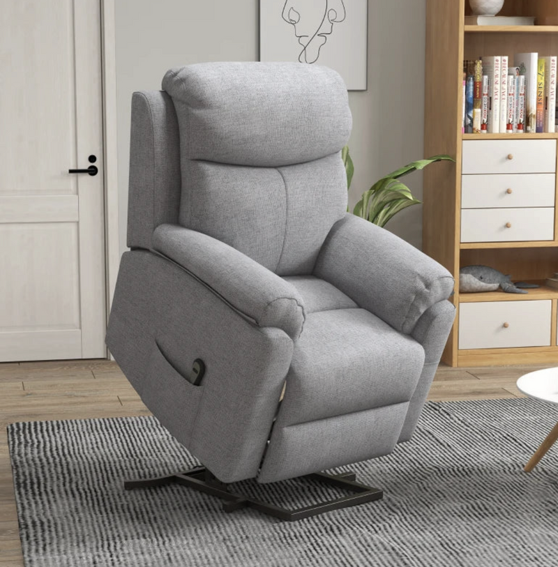 Grey Lifter chair on a rug