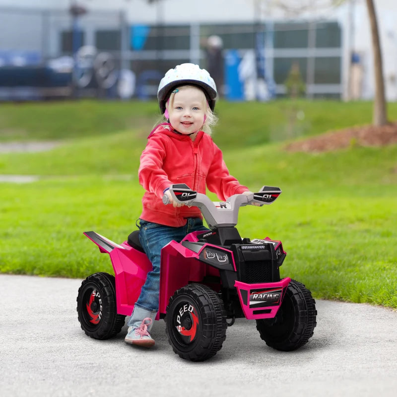 6V Pink Quad Bike for Toddlers, Wear-Resistant Wheels, Ages 18-36 Months