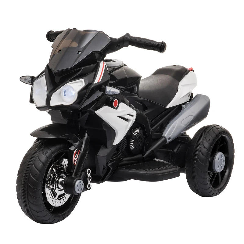 Black Kids 6V Electric Ride-On Motorbike with Lights and Music