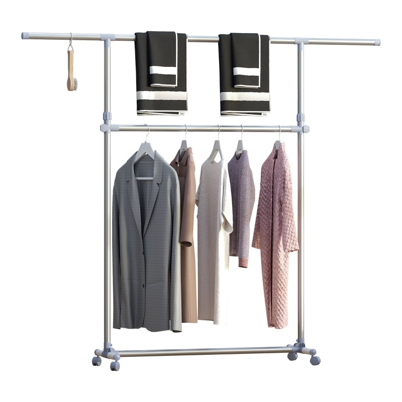 Black Heavy Duty Clothes Hanger Rack with Wheels