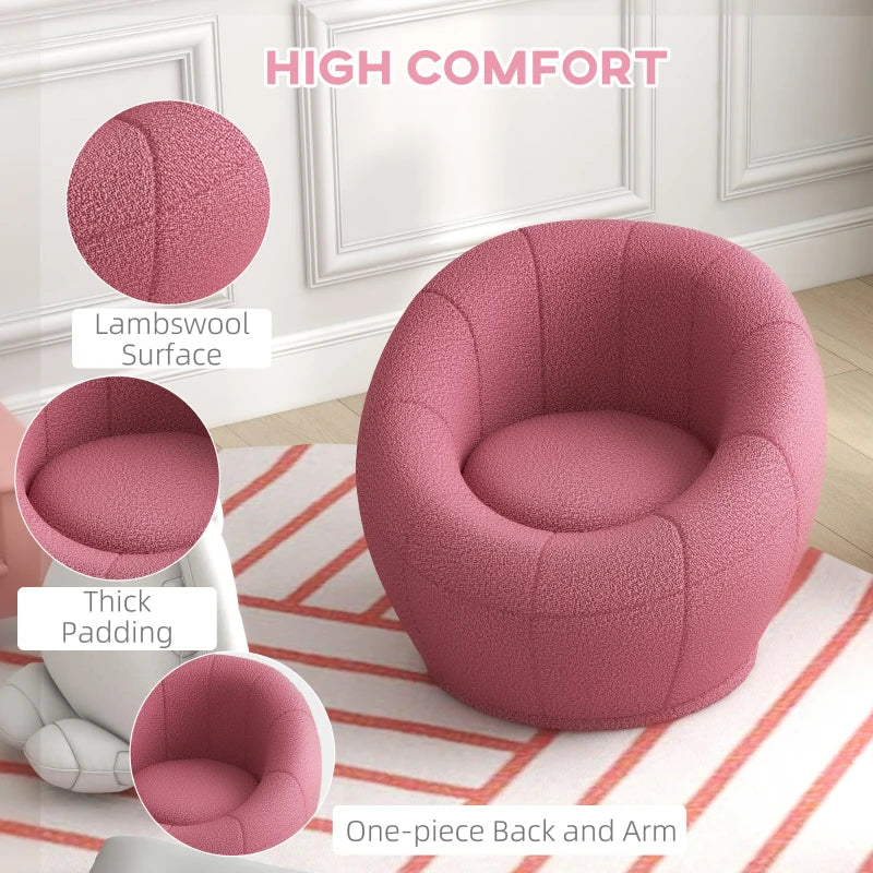 Modern Pink Swivel Armchair for Living Room, Bedroom, Home Office