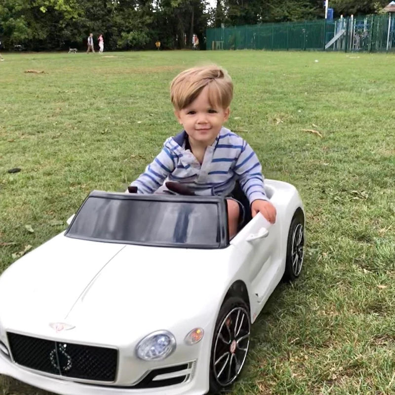 White Kids Electric Car with LED Lights