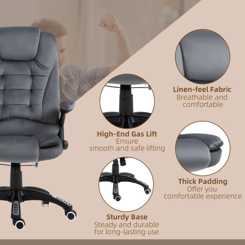 Grey Heated Massage Recliner Chair with 6 Massage Points