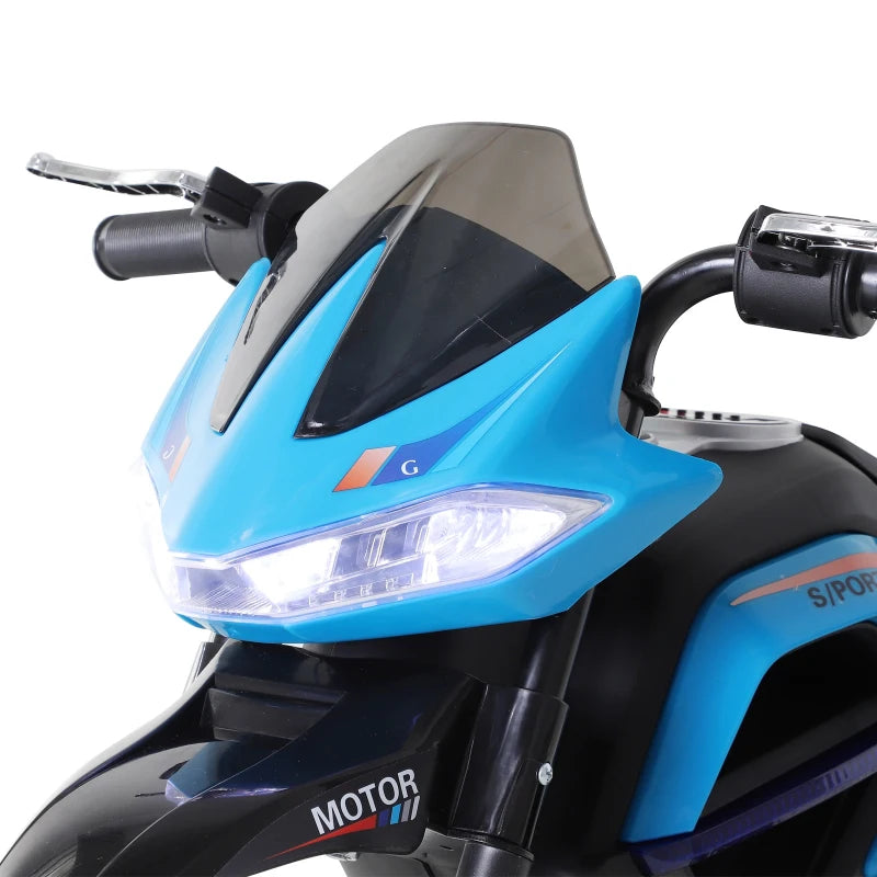 Blue Kids Electric Motorbike 6V Ride On Motorcycle with Lights and Music