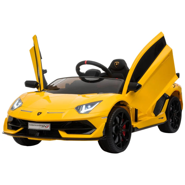 12V Yellow Kids Electric Ride-On Racing Car Toy with Remote Control