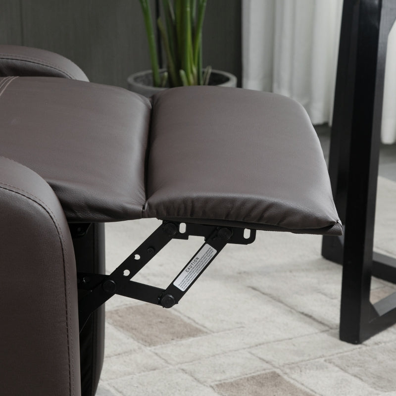 Brown Massage Recliner Armchair with Adjustable Leg Rest