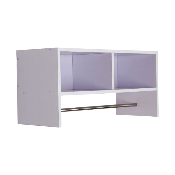 White Wall Mounted Coat Hanger with Storage Shelf