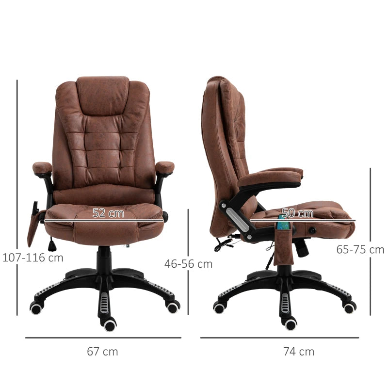Brown Heated Massage Recliner Chair with 6 Massage Points