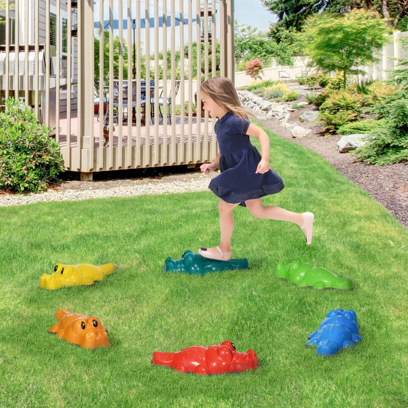 6PCs Crocodile Kids Stepping Stones Set - Sensory Toys with Anti-Slip Edge