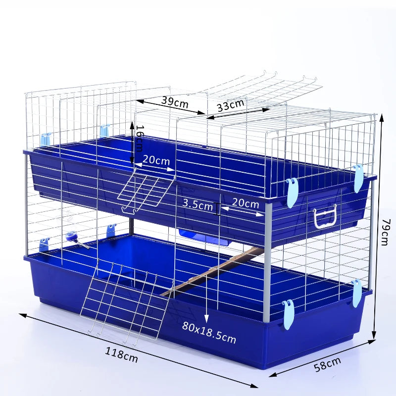 Grey Small Animal Hutch, 118x79x58cm