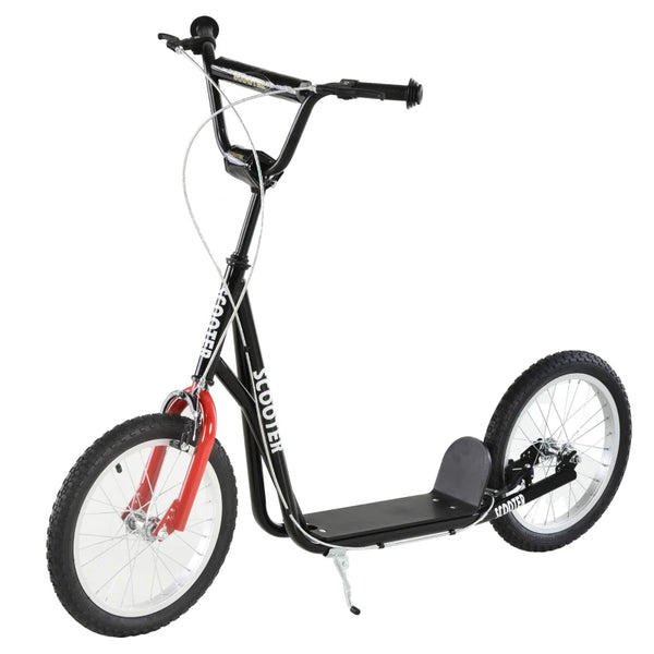 Black Kids Kick Scooter with Adjustable Height, Anti-Slip Deck, Dual Brakes, Rubber Tyres - Ages 5+