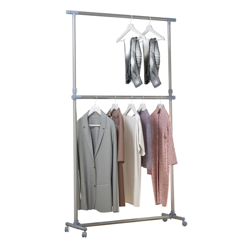 Black Heavy Duty Clothes Hanger Rack with Wheels