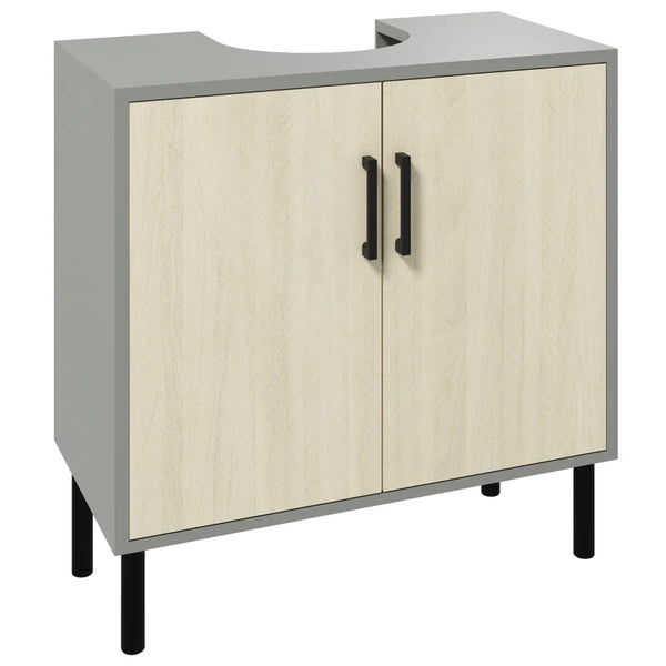 Natural Bathroom Under Sink Storage Cabinet, Double Doors, 60x30x60cm