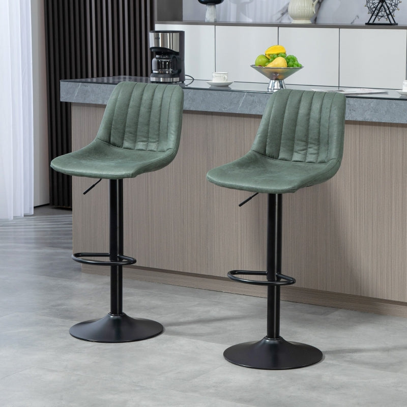 Green Retro Tub Bar Stools Set of 2