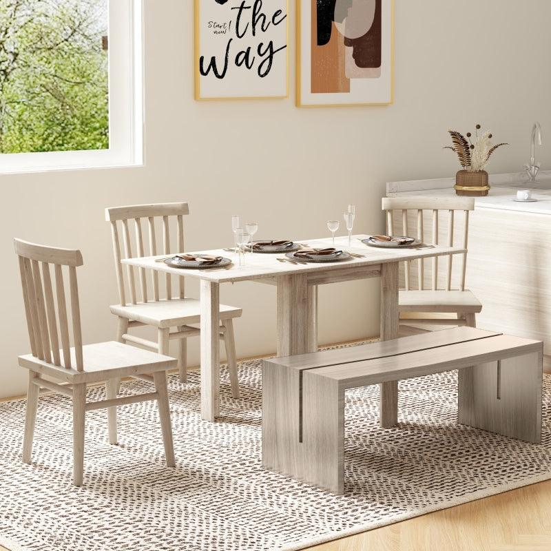 4-Seater Drop Leaf Dining Table - Oak Finish