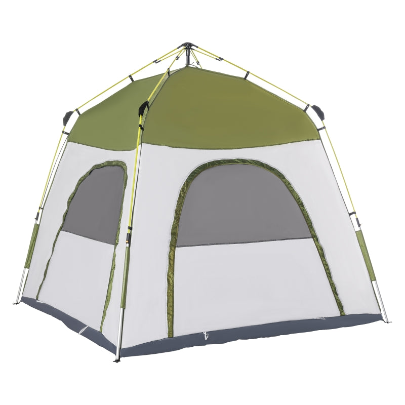 Green 4-Person Automatic Pop-Up Camping Tent