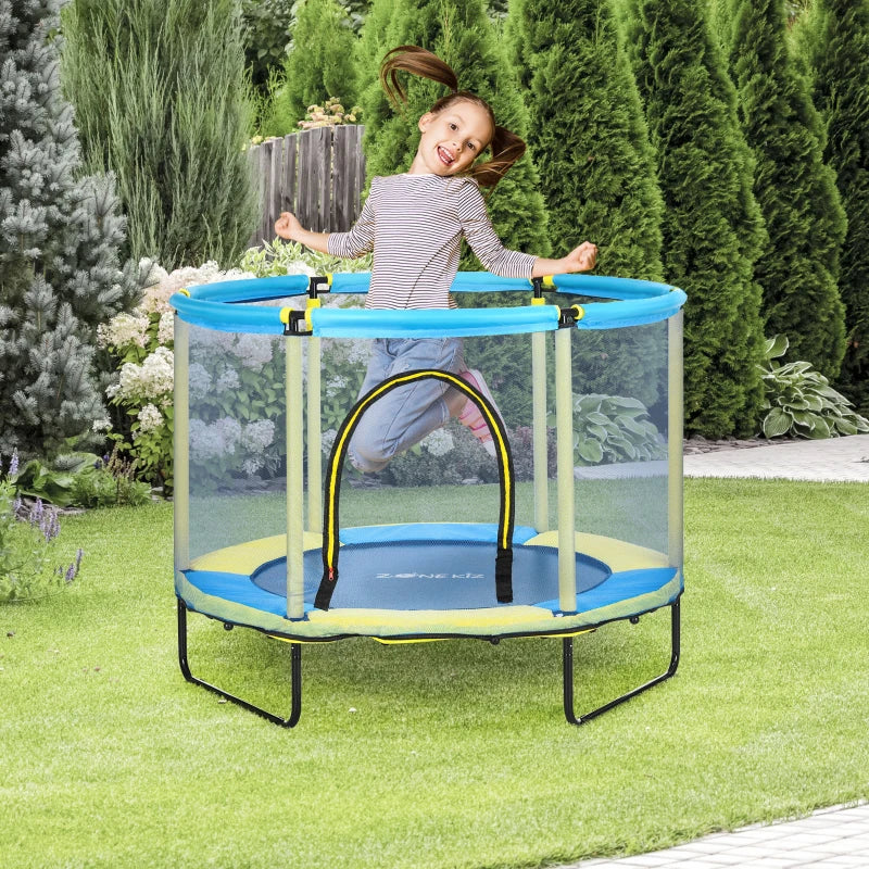 Blue 55" Kids Trampoline with Safety Net - Ages 1-6