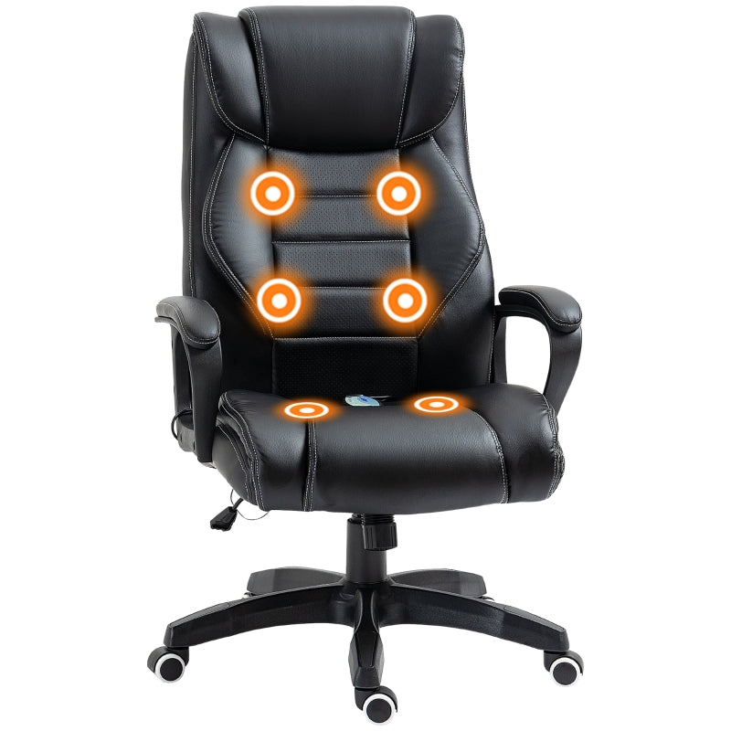 Black High Back Executive Office Chair with Vibration Massage