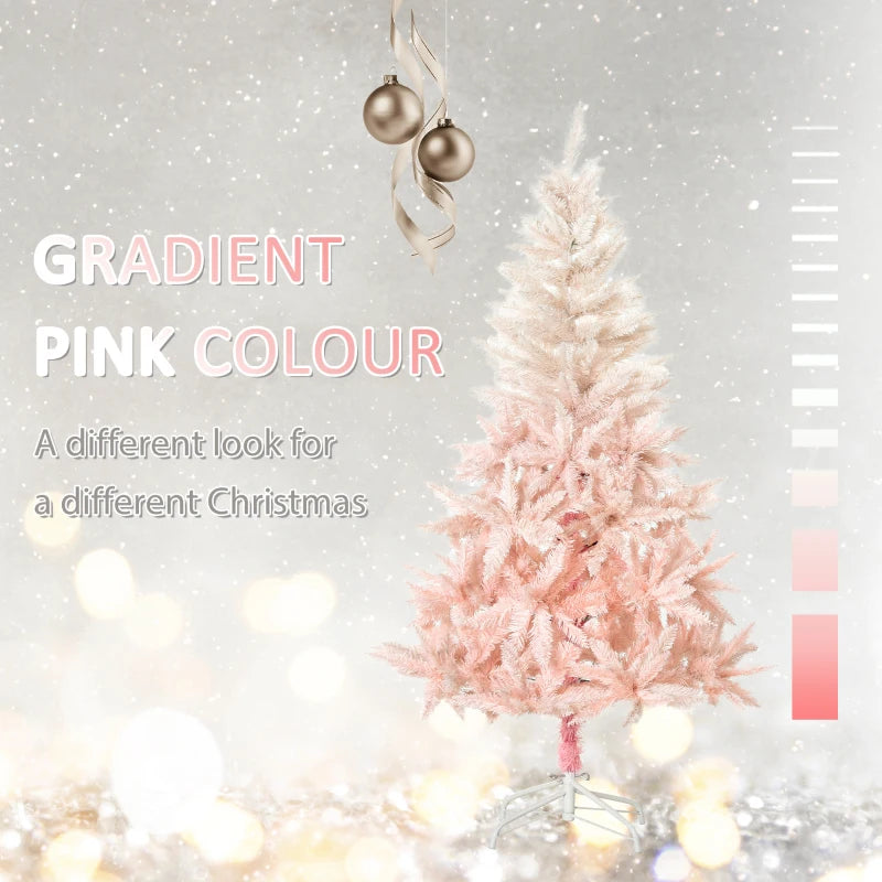 5FT Pink Artificial Christmas Tree with Metal Stand - Festive Holiday Home Decor