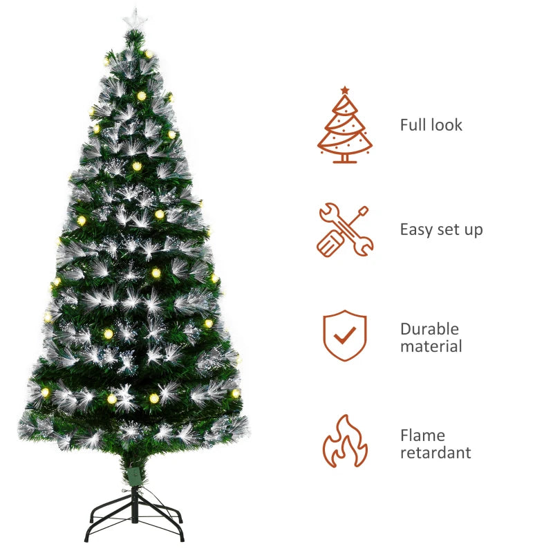 6ft White Pre-Lit Christmas Tree with 230 LEDs & Star Topper