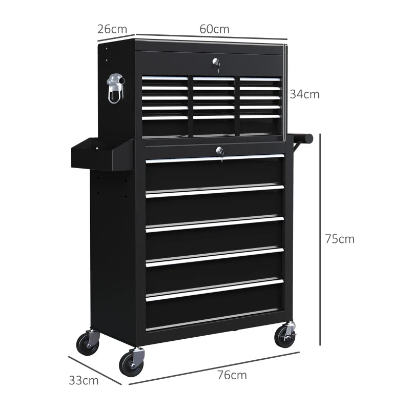 Black 19-Drawer Rolling Tool Chest