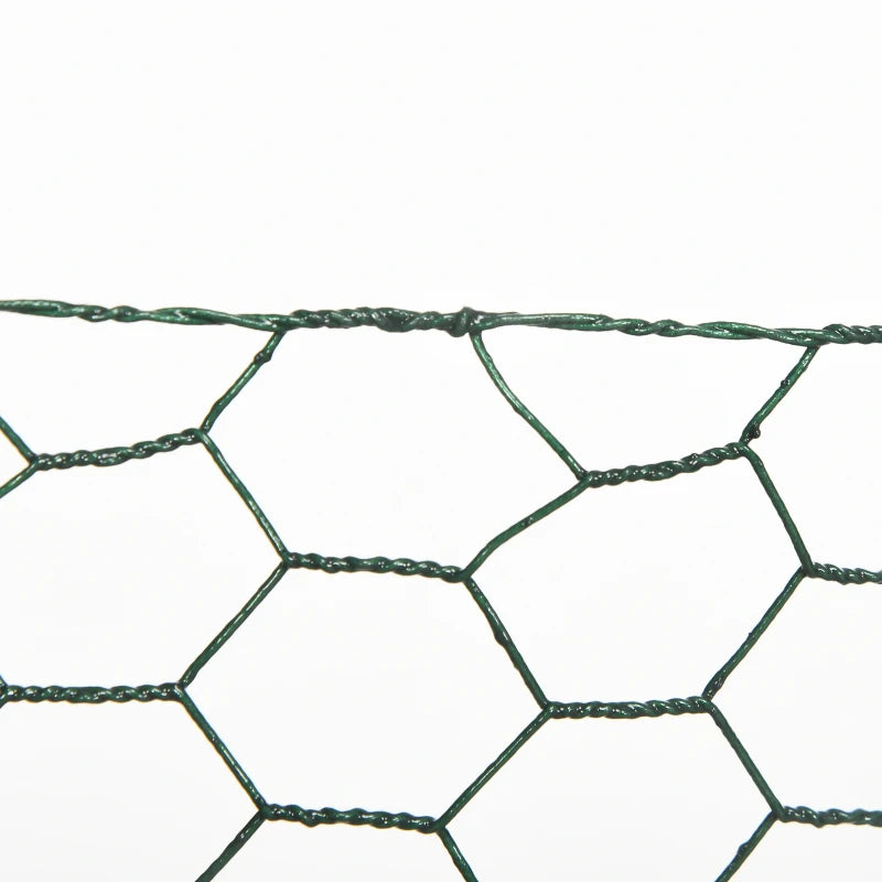 Dark Green 1m x 25m Foldable PVC Coated Chicken Wire Mesh Fence