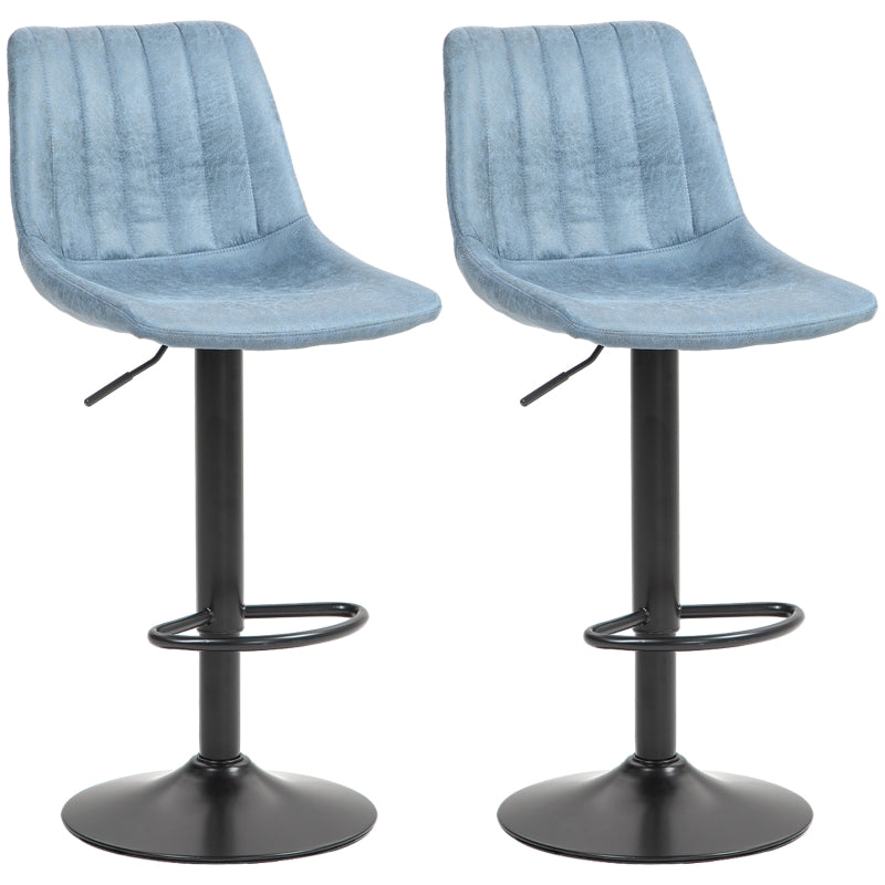 Blue Retro Tub Bar Stools Set of 2