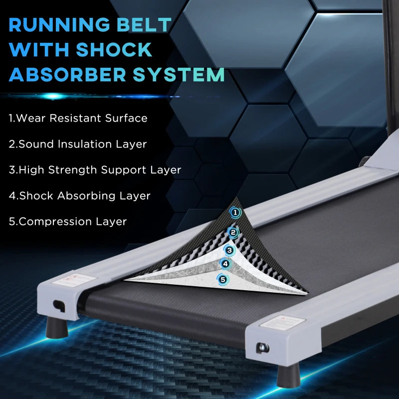 Compact Folding Treadmill with LED Display - Black