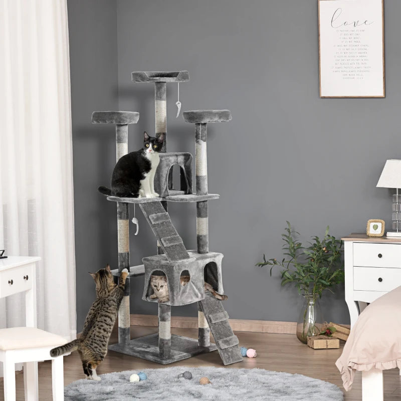 Grey Cat Tree Scratching Post