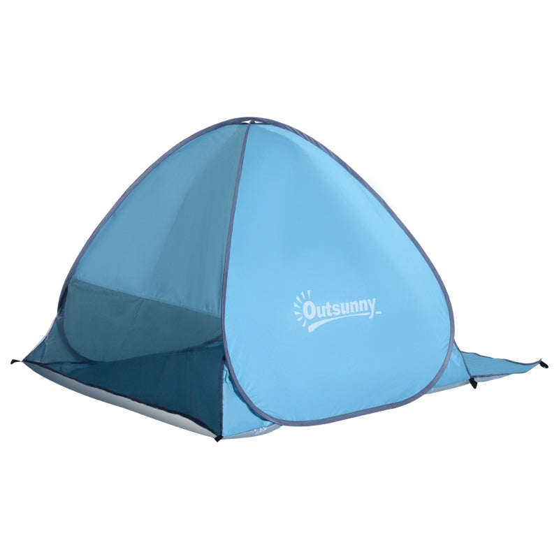 Blue Pop-Up Beach Tent for 2-3 People with UV 30+ Protection