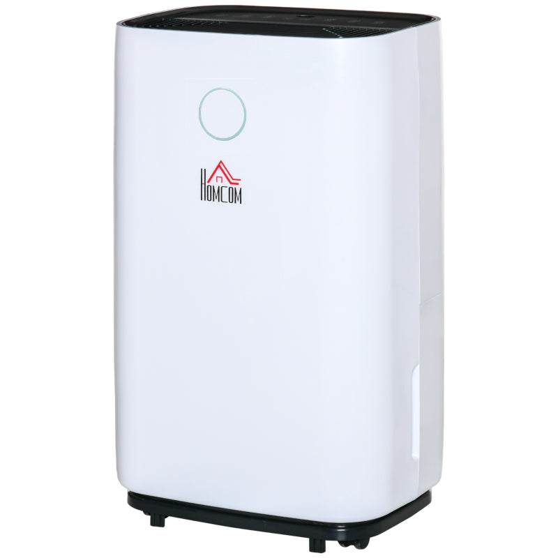 Compact Electric Dehumidifier with LED Screen - White