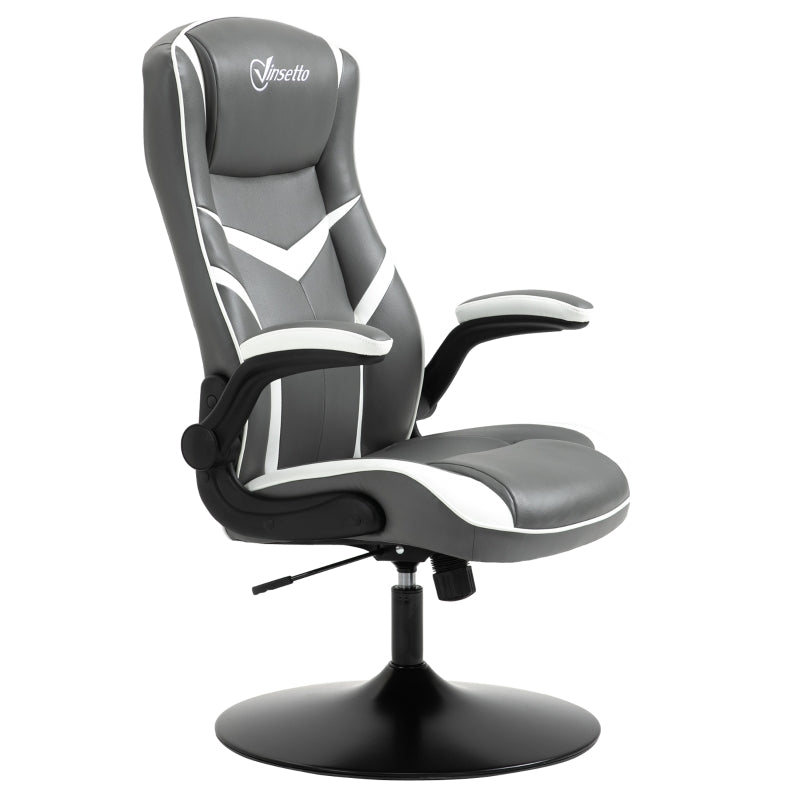 Grey Adjustable Swivel Video Game Chair