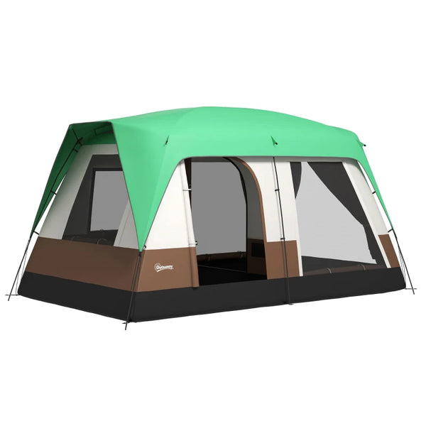 Green 7-Person Camping Tent with Rainfly & Accessories