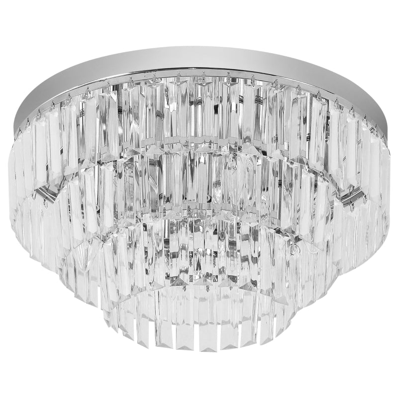 Modern 7-Light Crystal Ceiling Chandelier - Silver