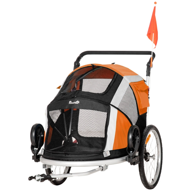 Orange Dog Bike Trailer & Stroller for Large Dogs