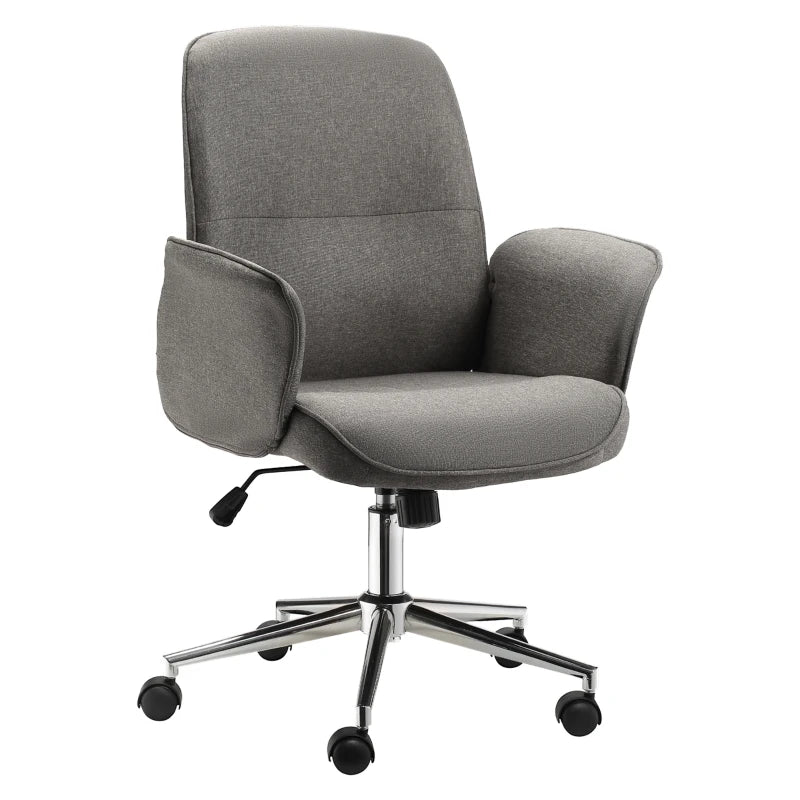 Light Grey Rocking Office Chair with Arm Rests & Wheels