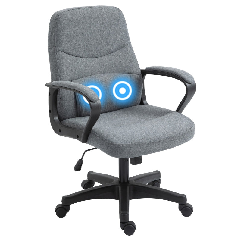 Grey Fabric Office Chair with Massage Lumbar Support