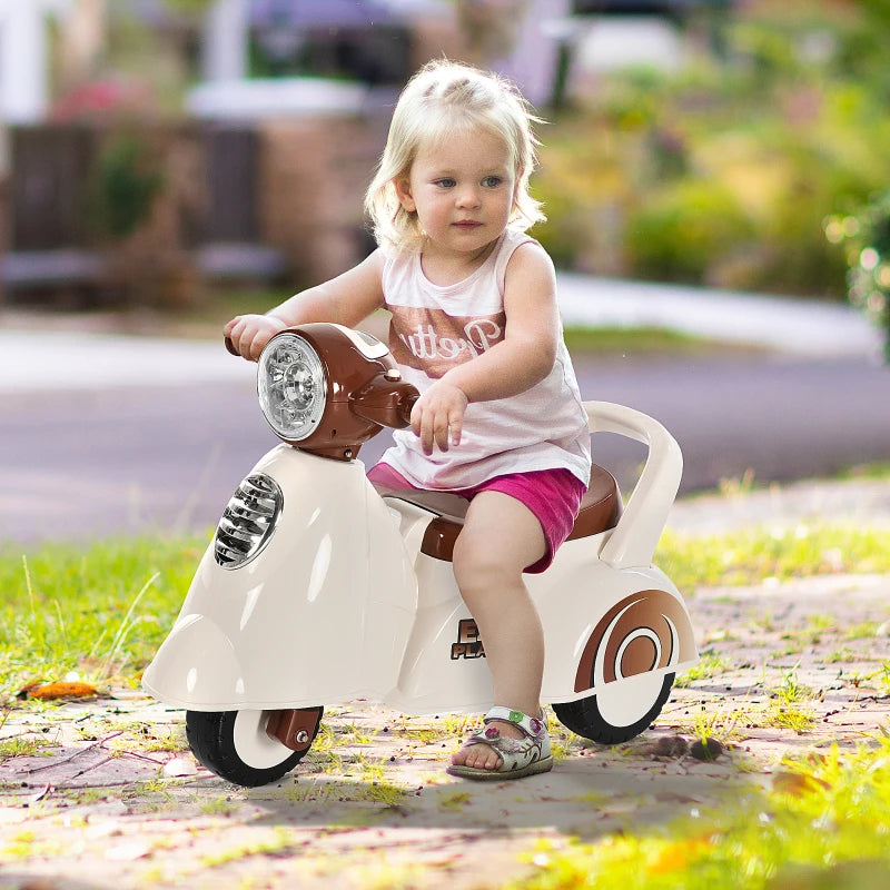 White Baby Toddler Ride-On Balance Car with Lights and Music