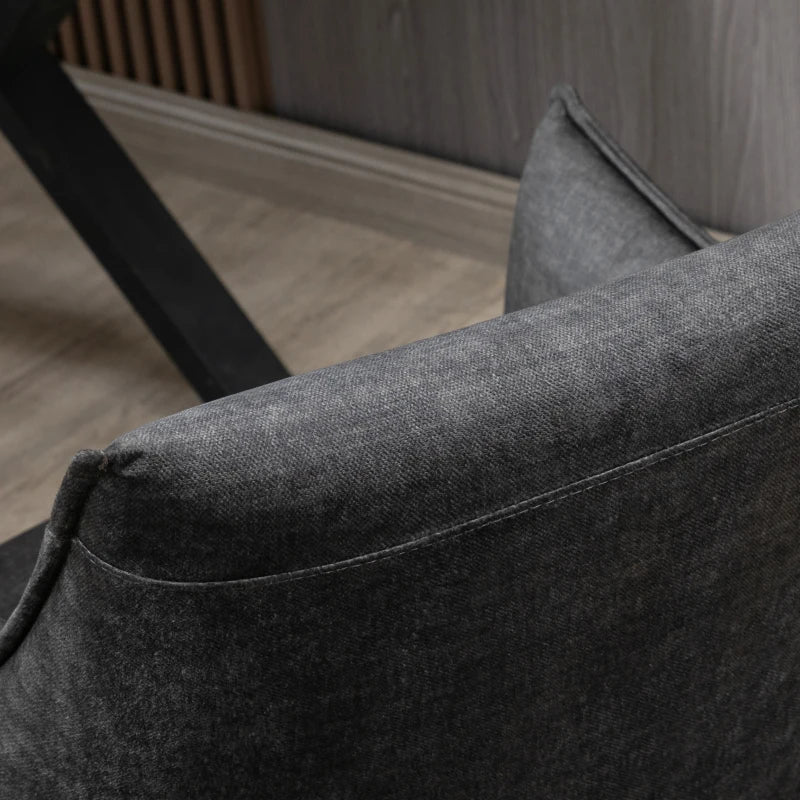 Dark Grey Steel Leg Accent Chair for Living Room and Bedroom