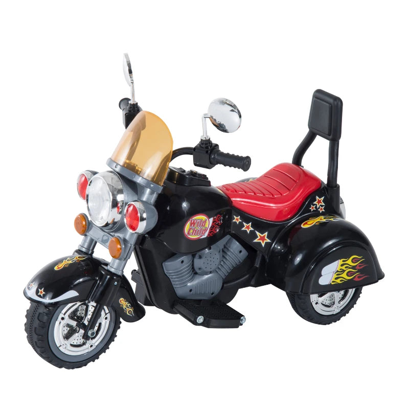 Black Electric Kids Ride-On Motorbike Trike 6V Battery Toy