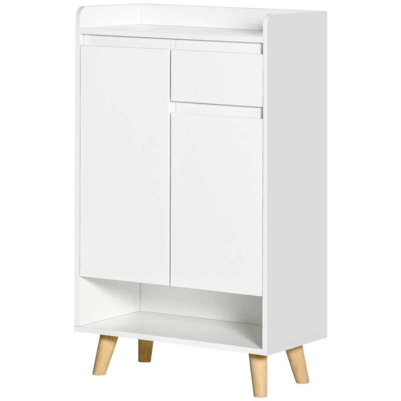 White Modern Sideboard with 2 Door Cupboards and Drawer