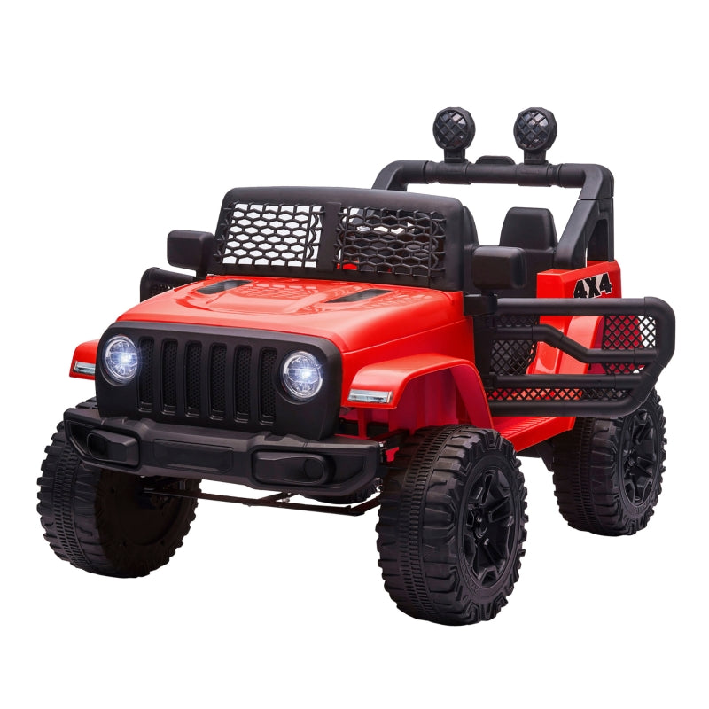 Red Off-Road Electric Ride-On Car for Kids 3-6 Years - Remote Control, Lights, Horn