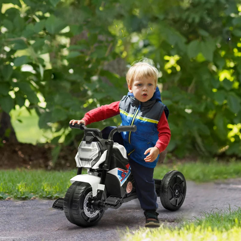 3-in-1 Toddler Trike & Balance Bike with Headlight & Music - White