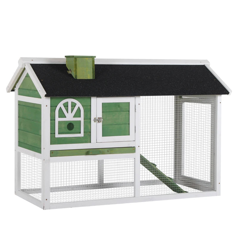 Grey 2-Tier Rabbit Hutch with Run and Water-Resistant Roof