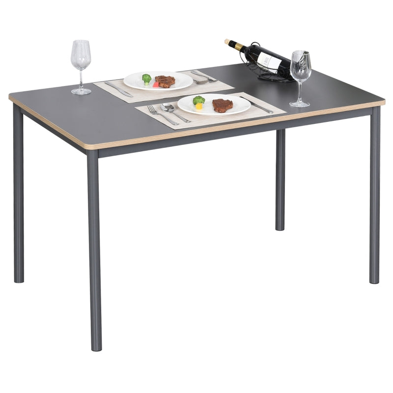 Grey Steel Frame Dining Table for 4 - 75x120x70cm, Minimalistic Style