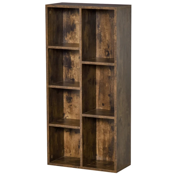 Rustic Brown Industrial Cube Bookshelf for Home Office