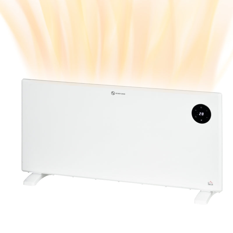 2000W White Electric Convector Heater - Adjustable Thermostat, Timer