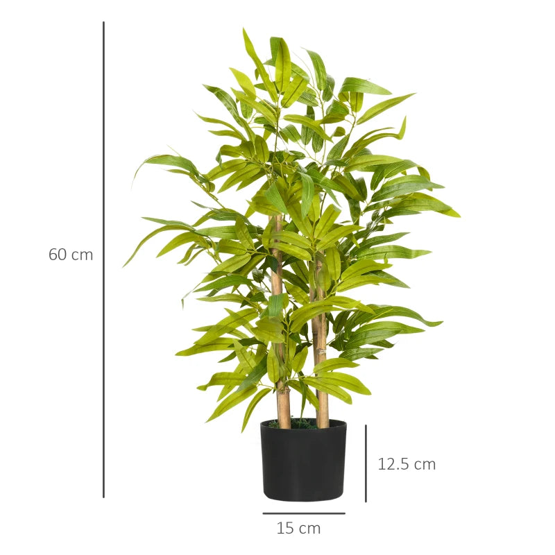 Green Bamboo Tree in Pot - Indoor Outdoor Decor, 15x15x60cm